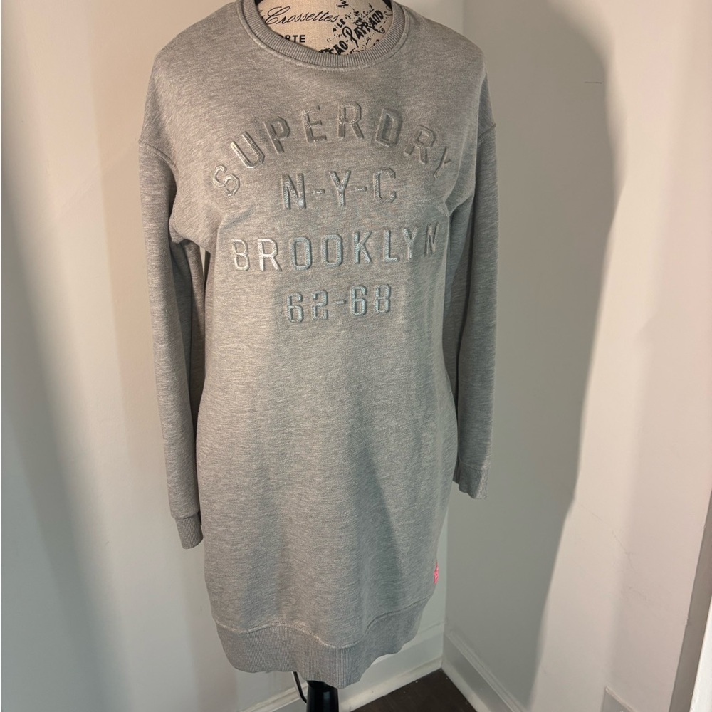 Superdry Light Gray Sweatshirt Dress